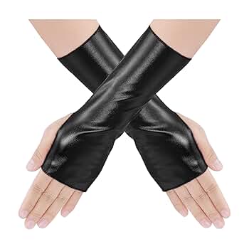 Amazon.com: obmwang Shiny Metallic Fingerless Gloves